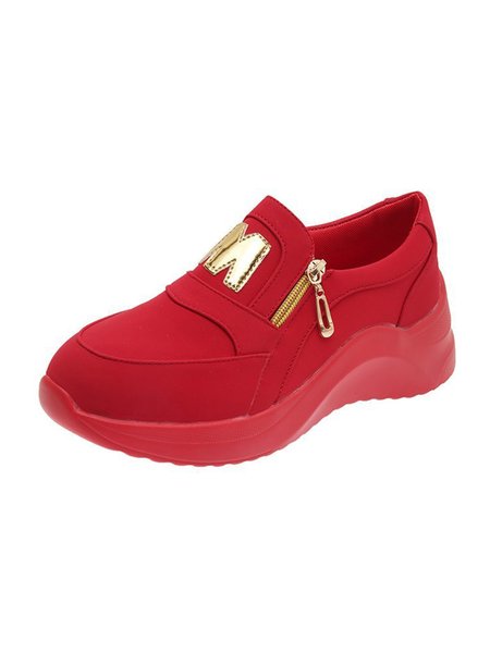 

Casual Simple Letter Lace Sneakers, Red, Athletic & Casual Shoes