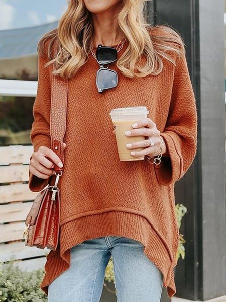 

Casual Plain Knitting Sweater, Coffee, Knitwear & Sweaters