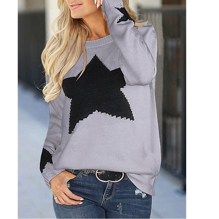 

Off Shoulder Sweater, Gray, Knitwear & Sweaters