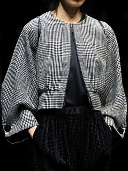 

Elegant Long Sleeve Chic Outerwear, Black, Blazers