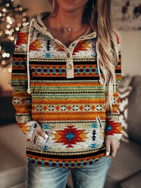 

Multicolor Printed Casual Vintage Hoodie Sweatshirt, Hoodies & Sweatshirts