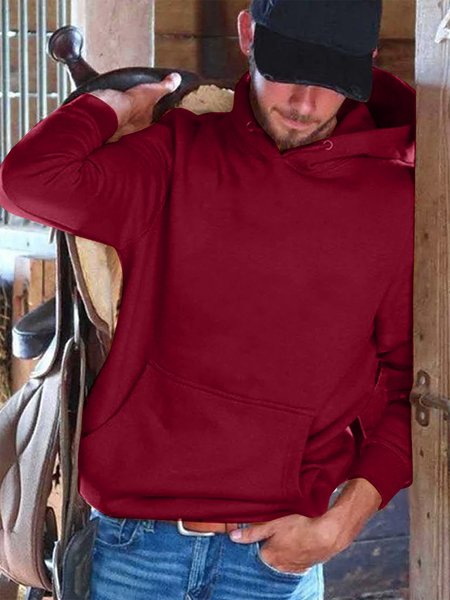 Men's Hooded Sweatshirts, Red, Hoodies&Sweatshirts