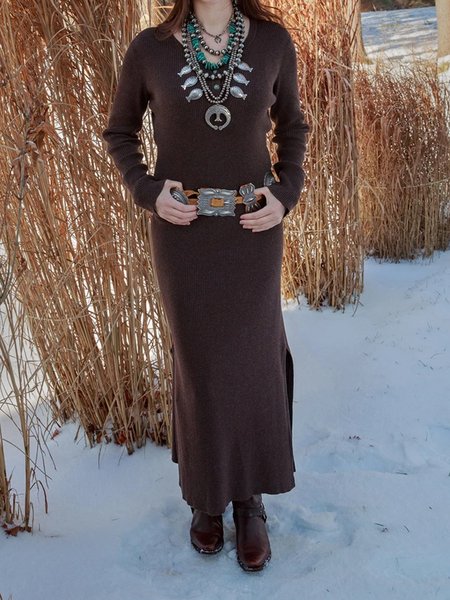 

Casual Plain Dresses, Coffee, Maxi Dresses