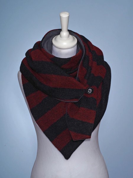 

Striped Triangle Warm Scarf, As picture, Scarves&Gloves