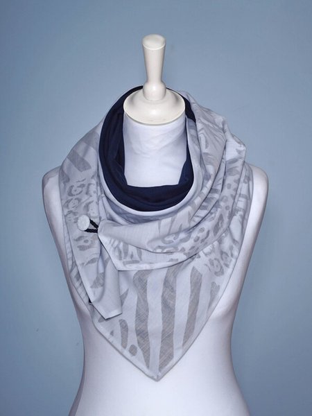 

Abstract Print Triangle Scarf, As picture, Scarves&Gloves