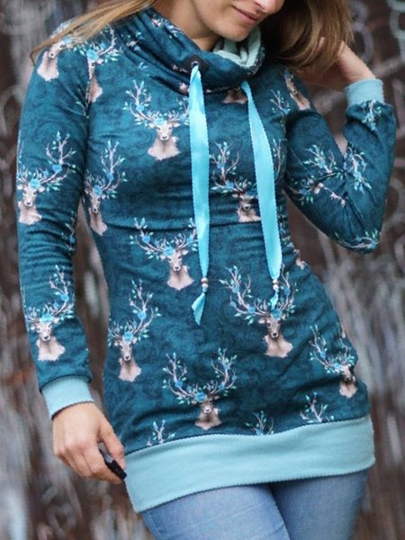 

Casual Hooded Sweatshirt, As picture, Hoodies & Sweatshirts