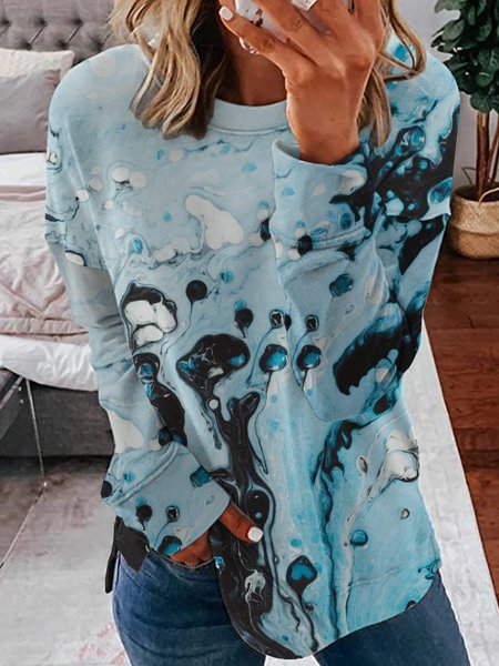 

Tie dye Creative printing Sweatshirt, As picture, Tops