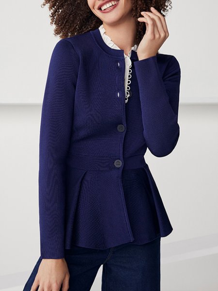 

Vintage Casual Work Daily Outerwear, Deep blue, Blazers