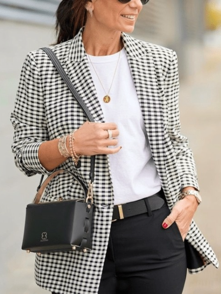 

Work Fall Simple Elegant Mid-weight Formal Outerwear, As picture, Blazers