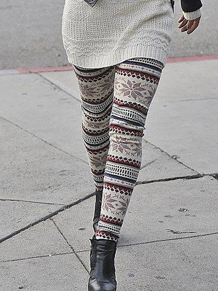 

Plus size Boho Geometric Printed Leggings Pants, Multicolor, Leggings