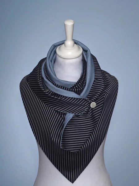 

Striped Triangle Warm Scarf, As picture, Scarfs