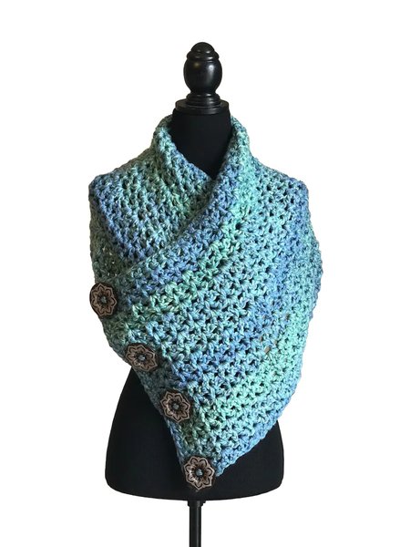 

Button Woolen Warm Scarf Shawl, As picture, Scarfs
