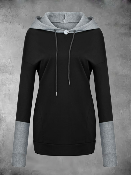 

Two color splicing Pullover fashion personalized sweater, Blue, Sweatshirts & Hoodies