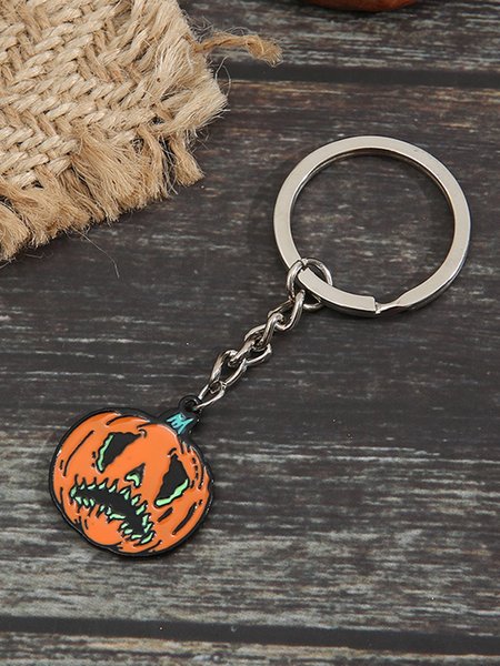 

Personalized Simple Halloween Pumpkin Keychain, As picture, Others