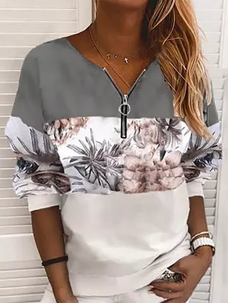 

Plus size Floral Printed Casual Sweatshirt, Multicolor, Hoodies & Sweatshirts
