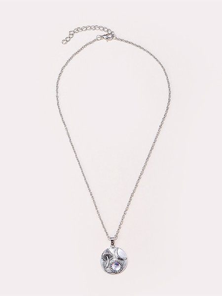

Casual Retro Mushroom Moonstone Necklace, As picture, Necklaces