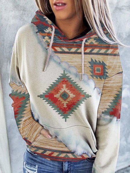 

Casual Long Sleeved Printed Sweatshirt, As picture, Hoodies & Sweatshirts