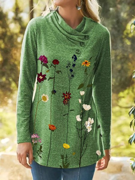 

Cotton Blends Holiday Shirts & Tops, Green, Long sleeve tops