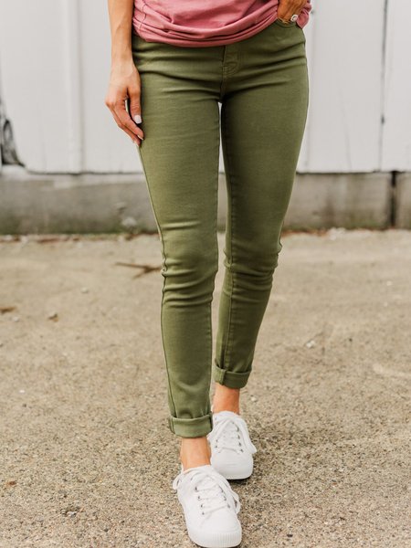 

Cotton Blends Pants, Army green, Pants