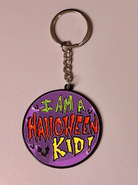 Casual Halloween English Alloy Keychain, As picture, Others