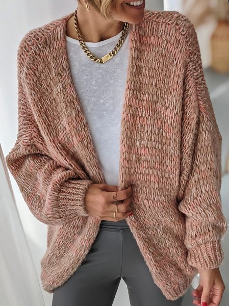 

Vintage Casual Acrylic Outerwear, Pink, Cardigans