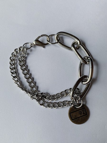 

Retro Personality Metal Double-layer Bracelet, As picture, Men's Accessories