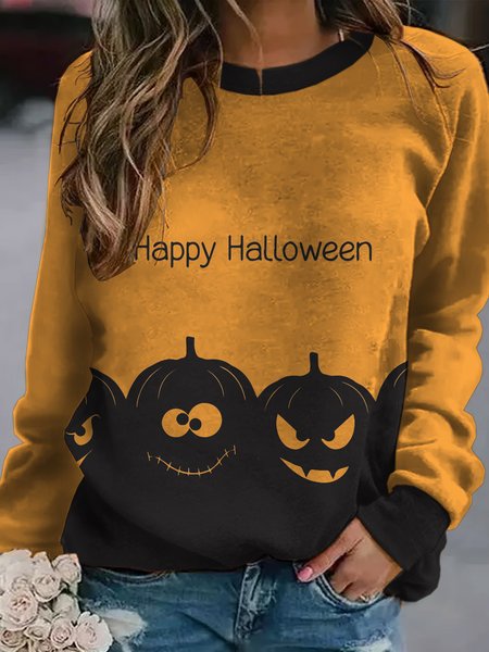 

Happy Halloween Raglan Sleeve Sweatshirt, Orange, Hoodies&Sweatshirts