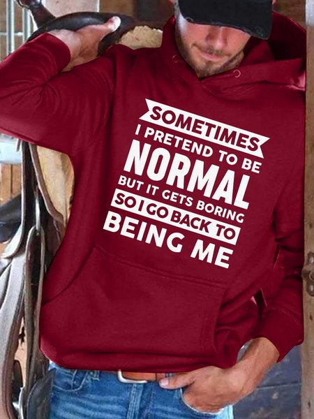 Sometimes I Pretend To Be Normal Sweatshirt, Red, Hoodies&Sweatshirts