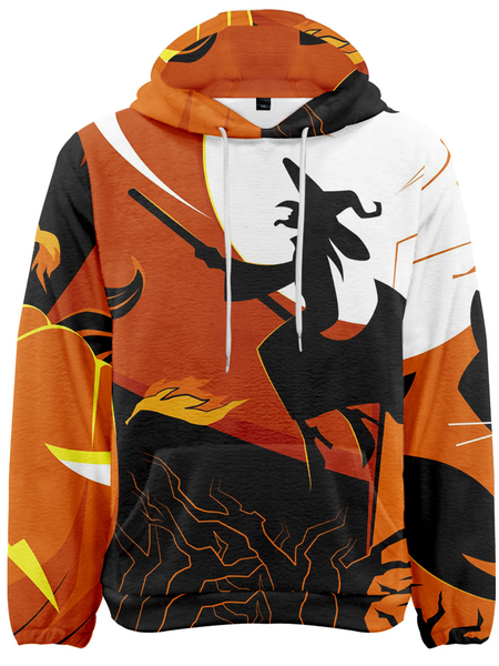 Men's Flannel Casual Hoodie Halloween Print Sweatshirt, Multicolor, Hoodies&Sweatshirts