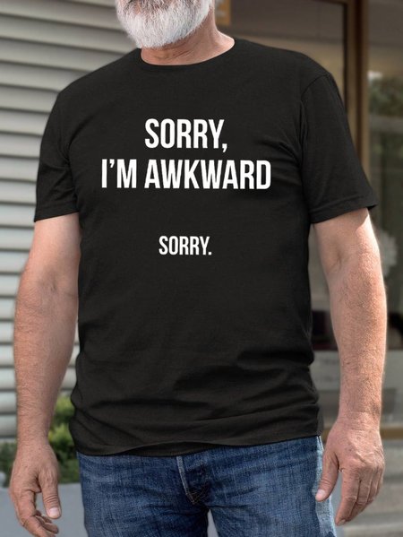 

Sorry I'm Awkward Sorry Men's Tshirt, Black, T-shirts