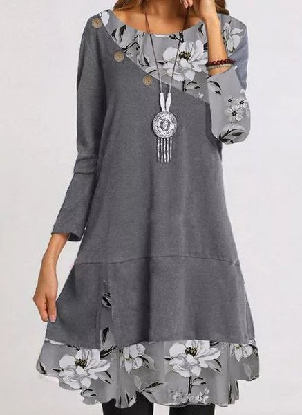 

Gonna Casuale, Grigio, Casual Dresses