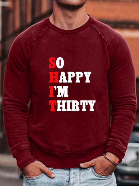 

So Happy I’m Thirty Men's crew neck sweatshirts, Red, Hoodies&Sweatshirts