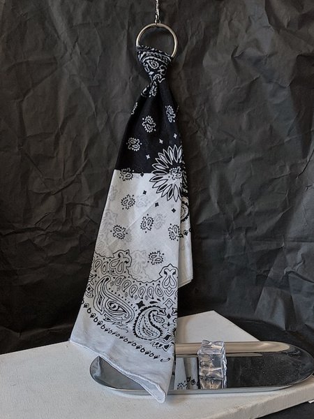 

Retro Ethnic Printed Towel Pendant, Black-white, Men Other Acc