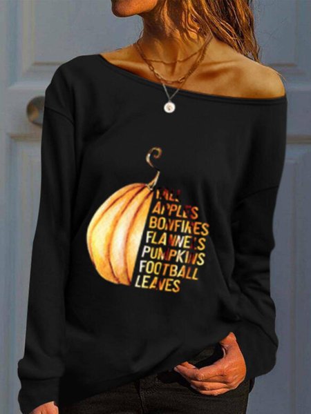 

Casual Letter Shirts & Tops, Black, T-Shirts