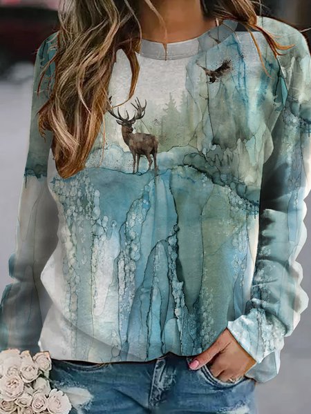 

Whispering Pines Casual Sweatshirts, As picture, Hoodies&Sweatshirts