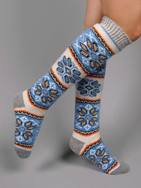 

Snowflake Woolen Warm Socks, As picture, Socks