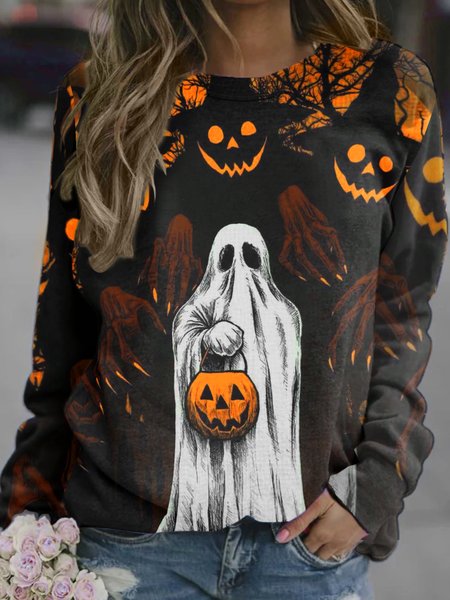 

Halloween Ghost Pumpkin Orange Castle Sweatshirt, Hoodies&Sweatshirts