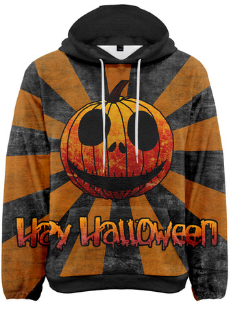

Men's Flannel Casual Hoodie Halloween Print Sweatshirt, Multicolor, Hoodies&Sweatshirts