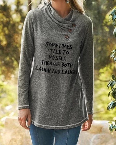

Personalized Basic Regular Letter Print Long Sleeve Sweatshirt, Deep gray, Hoodies & Sweatshirts