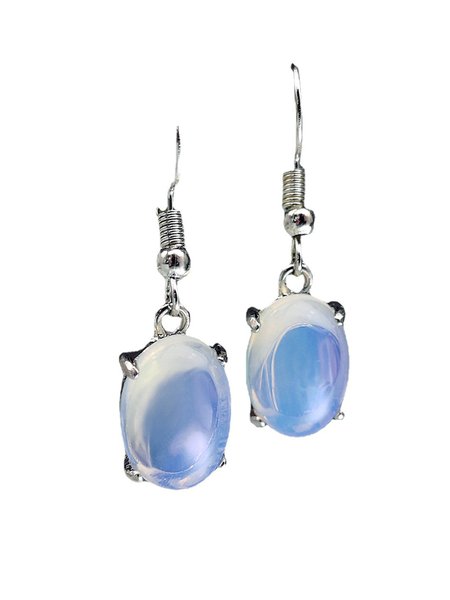 

Simple Moonstone Alloy Earrings, As picture, Earrings
