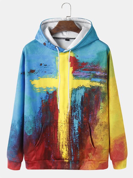 

Men's autumn and winter print sports sweatshirt, Multicolor, Hoodies&Sweatshirts