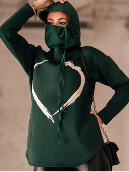 

Casual Loosen Cotton Blends Sweatshirts, Green, Hoodies & Sweatshirts