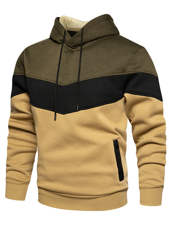 

Casual color-smashing fashion guard, Army green, Hoodies
