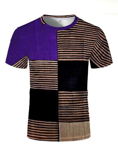 

Casual Crew Neck Shirts & Tops, Blue purple, Men's t-shirts