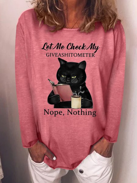 

Let Me Check My Giveashitometer Nope Nothing Sweatshirt, Red, Long sleeves