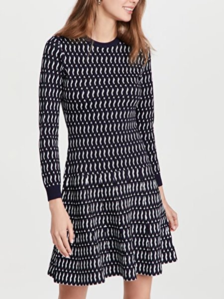 

Daily Long Sleeve Casual Sweater, Black, Mini Dresses