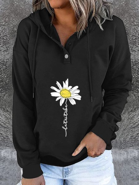 

Casual Long Sleeve Plus Size Printed Hoodie Tops Sweatshirts, Black, Hoodies & Sweatshirts