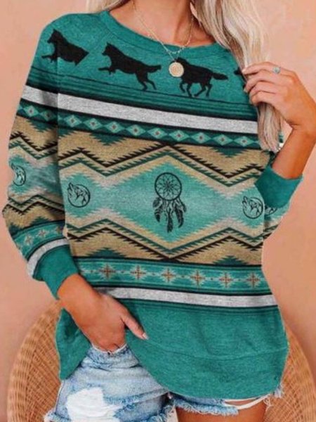 

Casual Tribal Sweatshirt, As picture, Hoodies & Sweatshirts