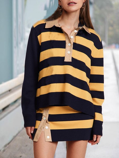 

Casual Acrylic Sweater, Black-orange, Pullovers