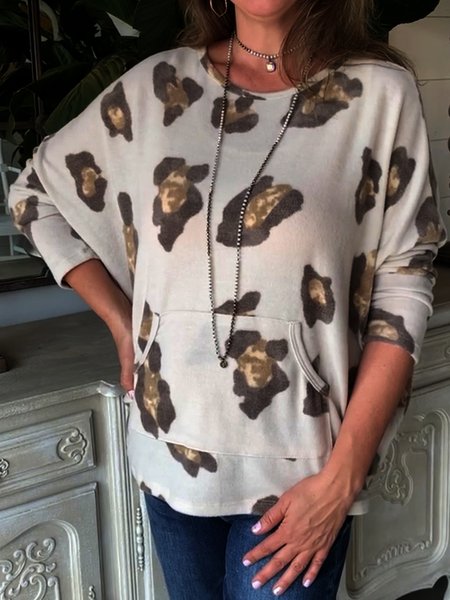 

Printed personality casual basic loose dress, As picture, Hoodies & Sweatshirts